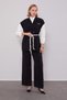 Double Suit with Belt Detail Vest Black