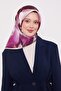 Cherry Reflection Leaf Pattern Twill Silk Scarf - 3
