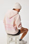 Hooded Printed Ribbed Knitted Sweatshirt Lub0259 Candy Pink - 6