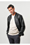Men's Ribbed Faux Leather Coat & Jacket - 4