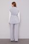Double Suit with Belt Detail Vest Gray - 6