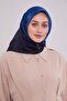 وشاح من قماش الدنيم باللون الأزرق مزدوج اللون - 2