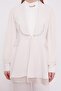 Beige Chiffon Sleeves Stone Detail Double Set - 6