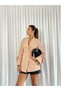 Lined Women's Mid-Length Casual Special Occasion Blazer Jacket with Drawstring Detail on the Sleeve - 2