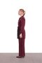 Burgundy Mesh Detailed Three-Piece Set - 3