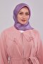وشاح حريري بنمط مونوغرام L باللون الأرجواني - 3