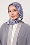 Baby Blue Lotus Flower Twill Silk Scarf - 2