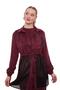Burgundy Mesh Detailed Three-Piece Set - 4