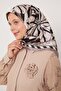 وشاح حريري بنمط زنبق المنك الفاتح