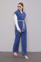 Double Suit with Belt Detail Vest Indigo - 2