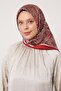 وشاح حريري بنمط عرقي أحمر - 3