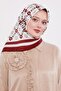 وشاح حريري من التويل بنمط ديزي باللون العنابي - 3