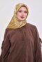 وشاح حريري بنمط الورد التجريدي الذهبي - 3