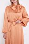 Satin Krash Dress with Salmon Belt Detail - 5