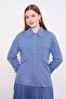 Indigo Stone Collar Detail Pleated Skirt Set - 4