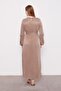 Oil Green Lace Trimmed Cupra Dress - 6