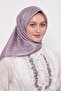 وشاح حريري بنمط الكتابة اليدوية باللون الأرجواني - 4