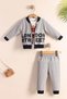 Gray Zippered Cardigan Baby Boy 3-Piece Set (1-3 Years)