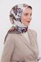 Dark Mink Abstract Pattern Modal Silk Scarf - 2