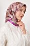 وشاح حريري منسوج بنمط ريترو مختلط باللون الأرجواني - 2