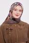 وشاح حريري بنمط زهرة سوداء - 3