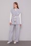 Double Suit with Belt Detail Vest Gray - 2