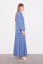 Indigo Stone Collar Detail Pleated Skirt Set - 3