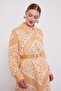 Saffron Collar Stone Detailed Patterned Dress - 3