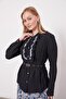 Black Belt Detailed Pleated Skirt Suit - 4