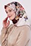 وشاح حريري بنمط زهور بوردو