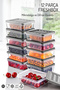 12 Pieces of 600 Ml. Freshbox Storage Container Set - Microwave and Dishwasher Compatible