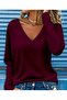 Women's Long Sleeve V Neck Viscose Two Thread Blouse - 4