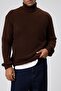 Oversize Knitwear High Neck Sweater Brown - 3
