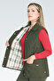 70043 Khaki Plaid Lining Detail Lightweight Fiber Quilted Vest - 5