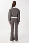 Contrast Stripe Ribbed Knitted Top and Bottom Set Lfw0010 Smoked - 8