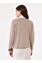 Gold Button Detailed Knitwear Cardigan - Mink - - 6