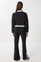 Contrast Stripe Ribbed Knitted Top and Bottom Set Lfw0010 Black - 8