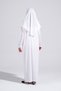 2133_Women's White Practical One-Piece Non-Slip Hijab Easy-To-Wear Mevlüt Prayer Dress-With Bag - 4