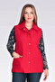 70043 Red Plaid Lining Detail Lightweight Fiber Quilted Vest