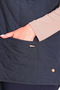 70043 Dark Blue Plaid Lining Detail Lightweight Fiber Quilted Vest - 7