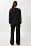Hooded Knitted Top and Bottom Set Lzv0033 Black - 7