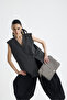 Mantova Front Slit Detail Two-Button Oversized Vest Lining Smoked Color - 2