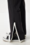 Contrast Stripe Ribbed Knitted Top and Bottom Set Lfw0010 Black - 5