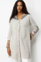 Women's Hooded Kilim Jacquard Tassel Wool Coat V.Beige - 4