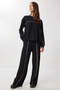 Contrast Stripe Detailed Knitted Top and Bottom Set Lzv0034 Black - 2