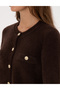 Brown Crop Top Knitwear Cardigan 50310994-Vr029 - 7