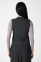 Adjustable Belted V-Neck Lined Short Vest - 5