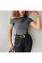 Women's Boat Neck Off Shoulder Short Sleeve Sandy Blouse - 2