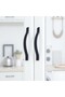 Furniture Handle Striped Model Durable Long Lasting Modern Design Black 160 mm Striped Metal - 4