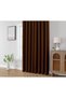 Blackout Curtain Bitter Brown Color with Cornice Extrafoam Drawstring Background Curtain Non-Pleated Single Panel - 2